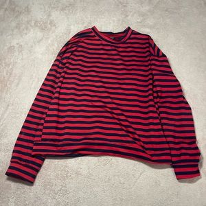 Drop Shoulder Striped Pullover XL